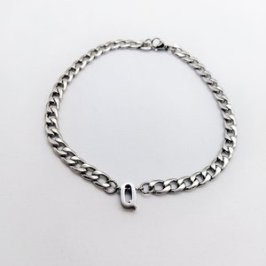 Bracelet initial en argent personnalisé pour homme | Bracelet en or personnalisé | Bracelet d'identification pour homme | Cadeau pour papa mari petit ami