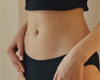 Dainty Belly Waist Chain | Simple Layered Bikini Body Jewelry | 14K Gold Filled | 925 Sterling Silver | Rose Gold | Gift for Women Dance