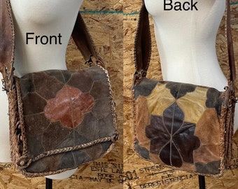 1960's / 1970's Boho Vintage CHAR Patchwork Suede and Leather Whip