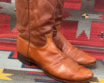 Vintage Code West Brown Distressed Leather Cowboy Western  display picture 3