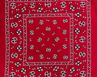 1930's Vintage Soft and Lightweight Red Bandanna FAST COLOR