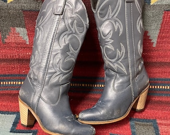 1970’s Capezio  Distressed Leather Cowgirl Boots Ladies size 6 (or 5.5)