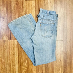 1970’s Vintage Levi&#39;s Orange Tab Denim BuckleBack Bell Bottom Flares 30 x 24 (measured size 29 x 32.5)