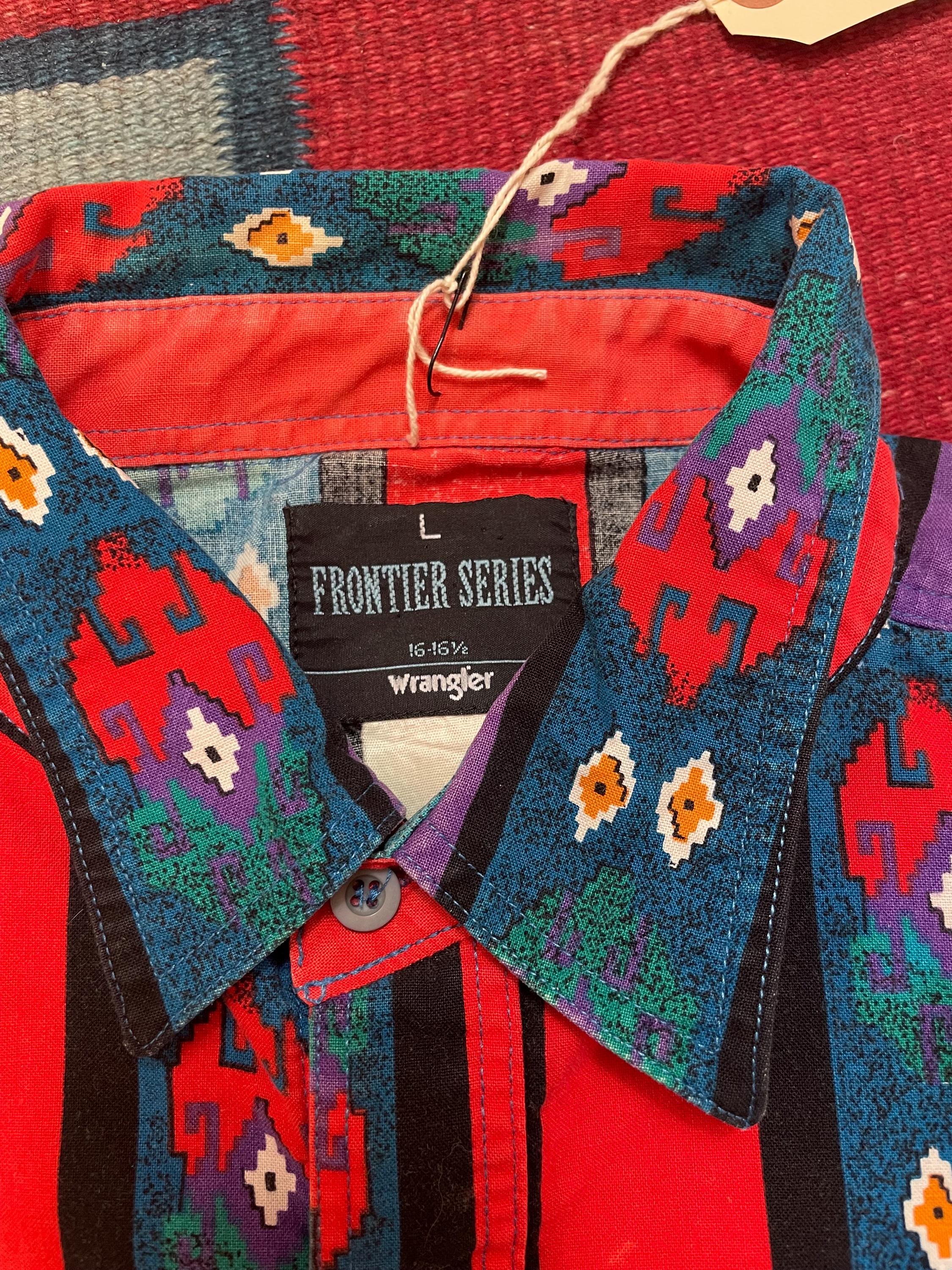Wrangler “Frontier Series” Multicolour Vintage Belt Vintage 80s 90s Frontier Series Western Shirt Rainbow Stripe  main image 4