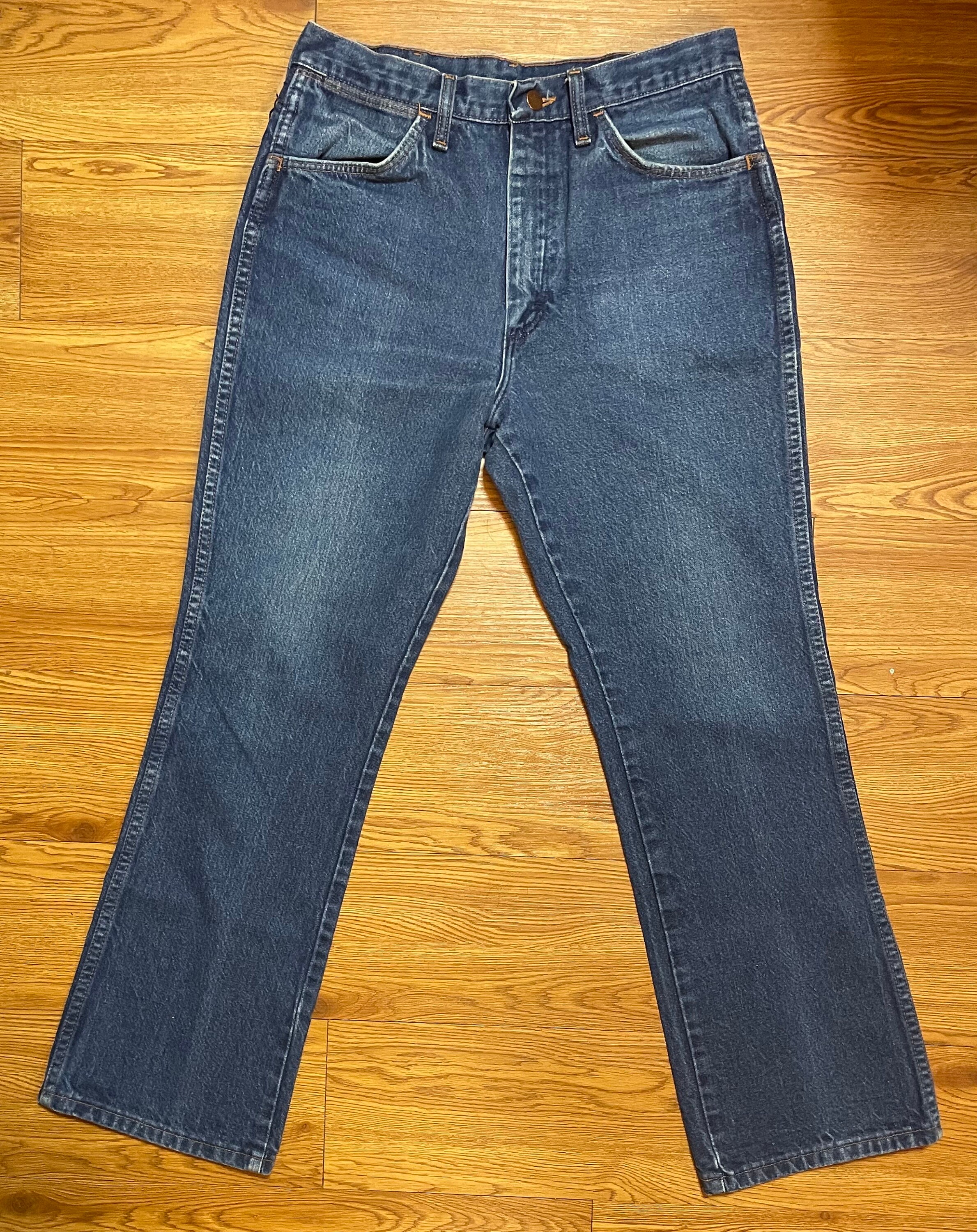 Broken-in Vintage Faded Made in USA Wrangler Patch Denim