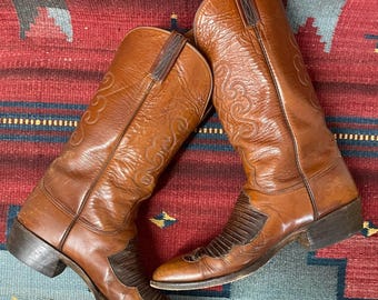 Vintage Lucchese Broken-in and Distressed Whiskey Tobacco  display picture 3