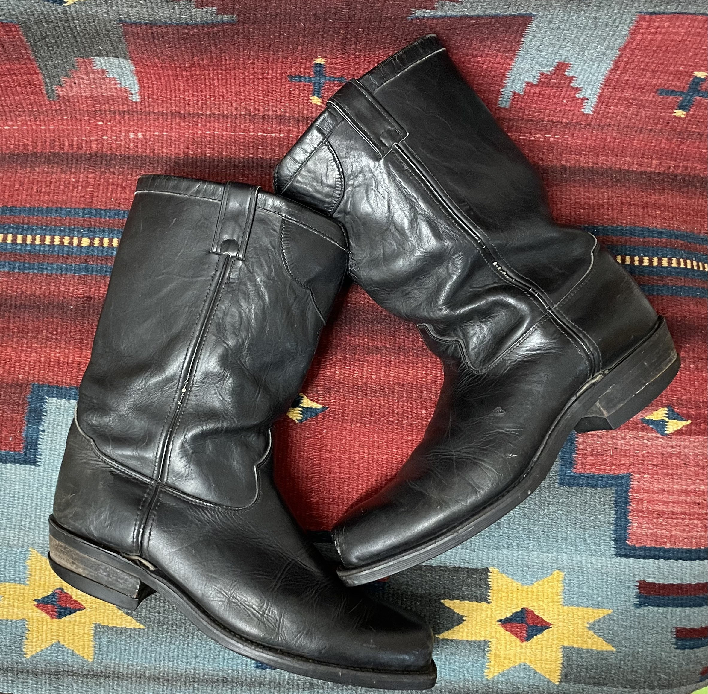 Vintage Pre-50s Chippewa Black Label Leather Utility Roper Boots Men\'s 10.5 Vintage Pre-50s Chippewa Black Label Utility Boots Mens 10.5 main image 3