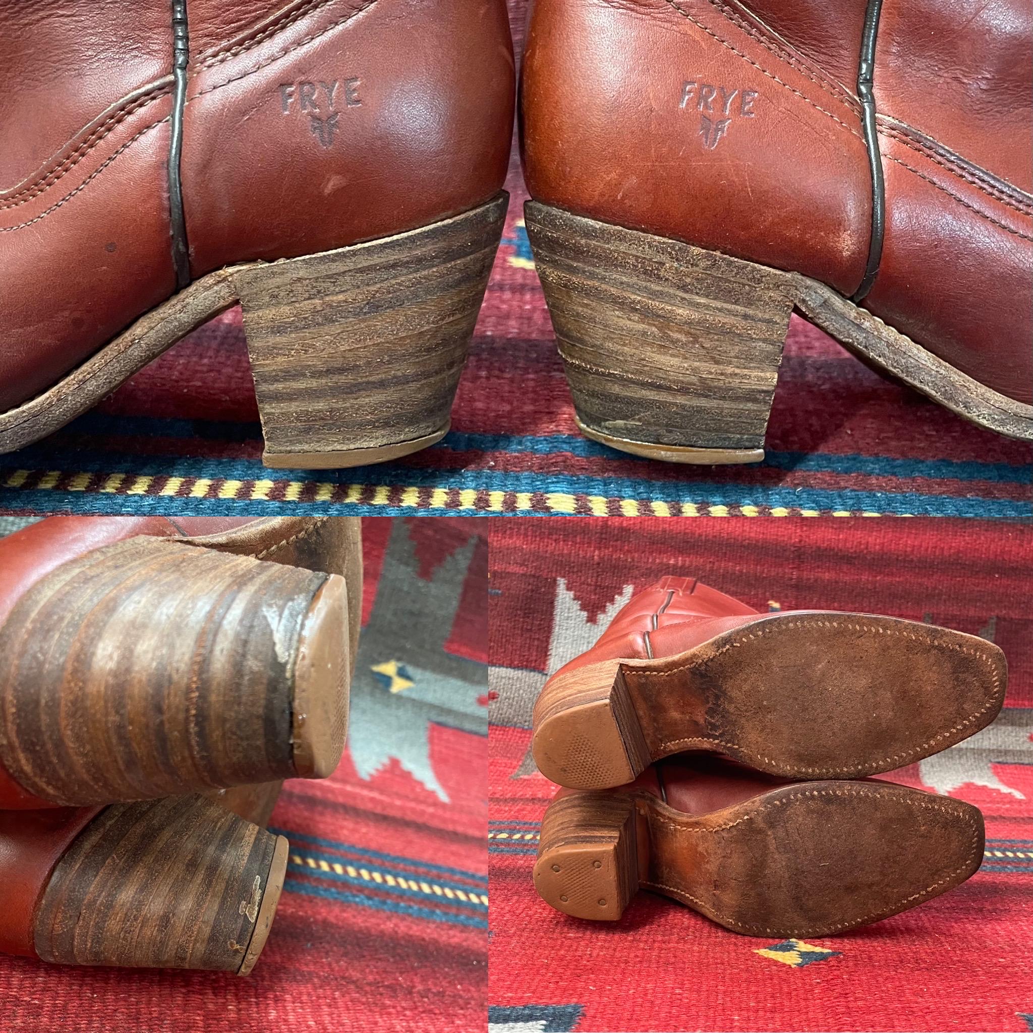 White Label Vintage Cognac Leather Western FRYE Boots Frye Vintage Campus 14L Boots | Brown Motorcycle Boots | Botablu main image 4