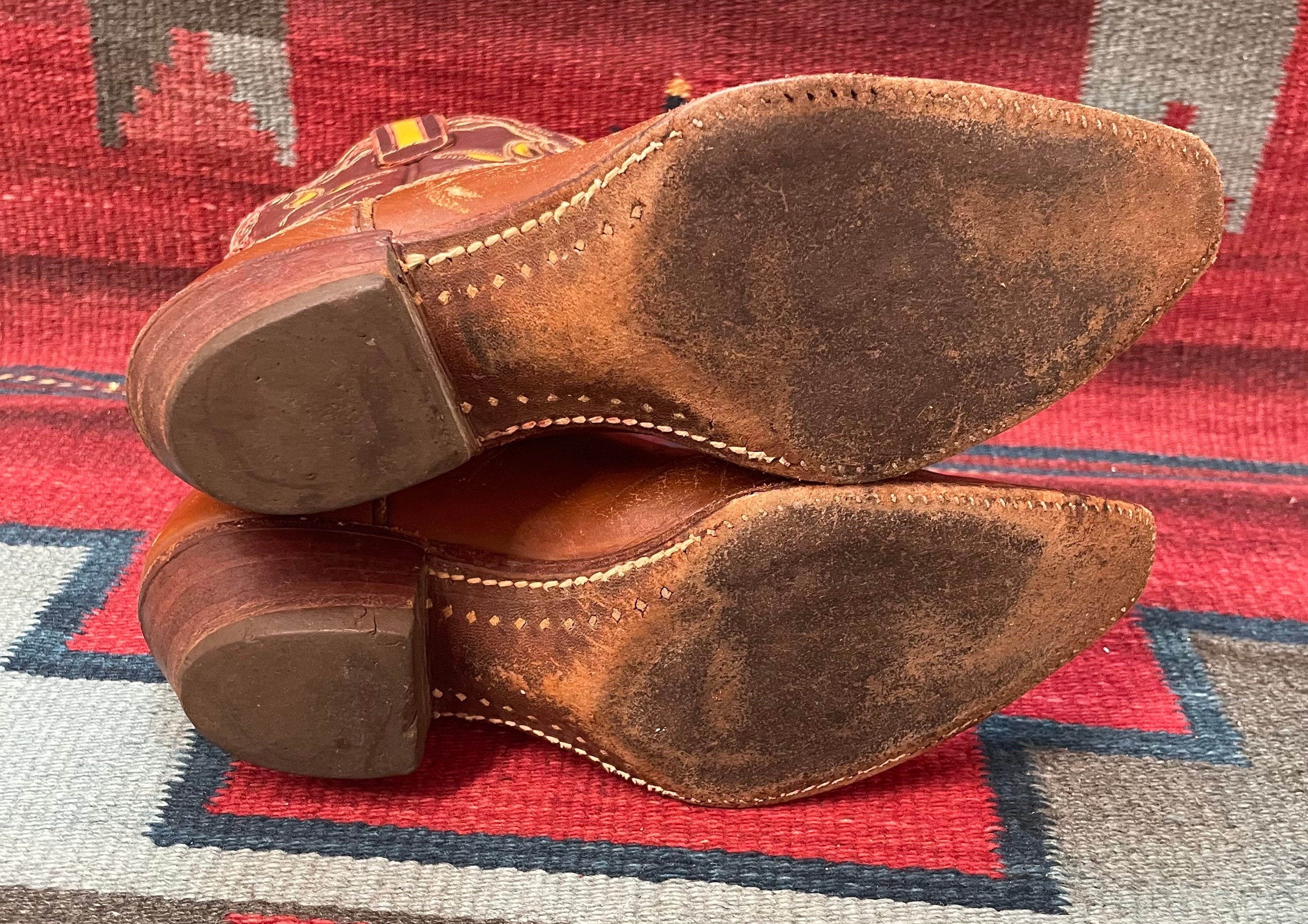 RARE Desde 1950 Hevea Made in Columbia Hand Made Suede Leather Boots Visiting In-Laws in Denver, Colorado and found Great Grandpa  main image 3