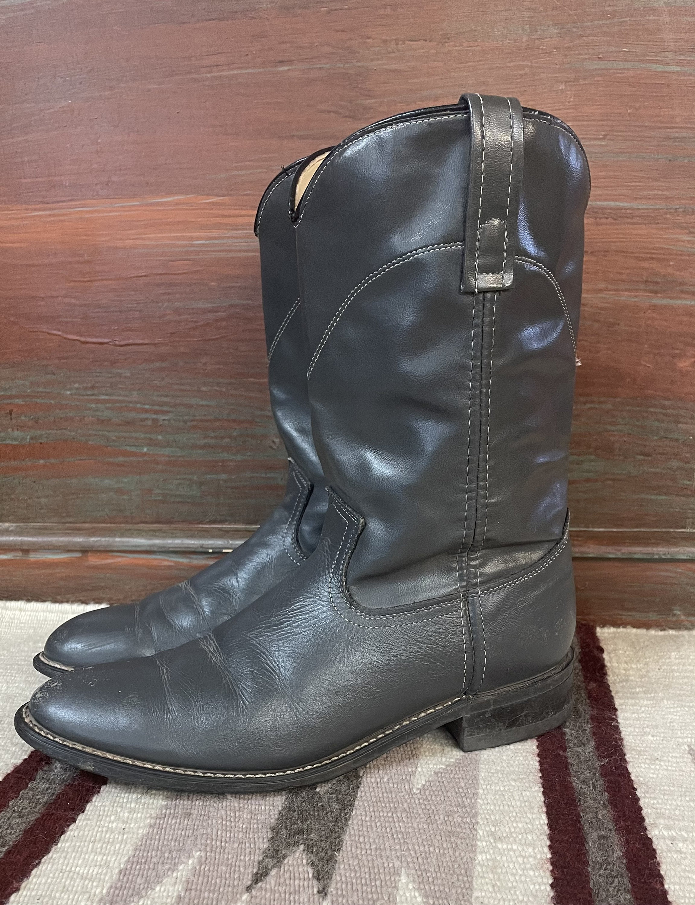 Vintage Acme Boots Mens Black Roper 9080 Cowboy Size 13 EW Made in the USA Vintage Acme Cowboy Boots – Dream Company main image 2
