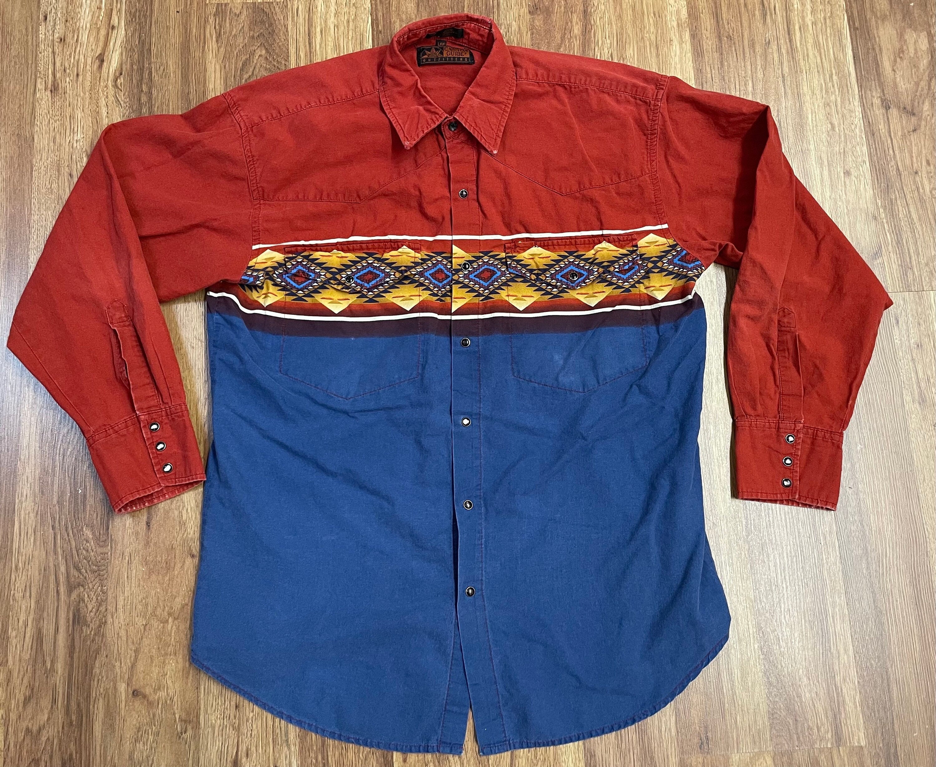 Vintage Southwest Western Broken-in 2-tone Rust and Blue Vintage Southwest Western Broken-in 2-tone Rust and Blue