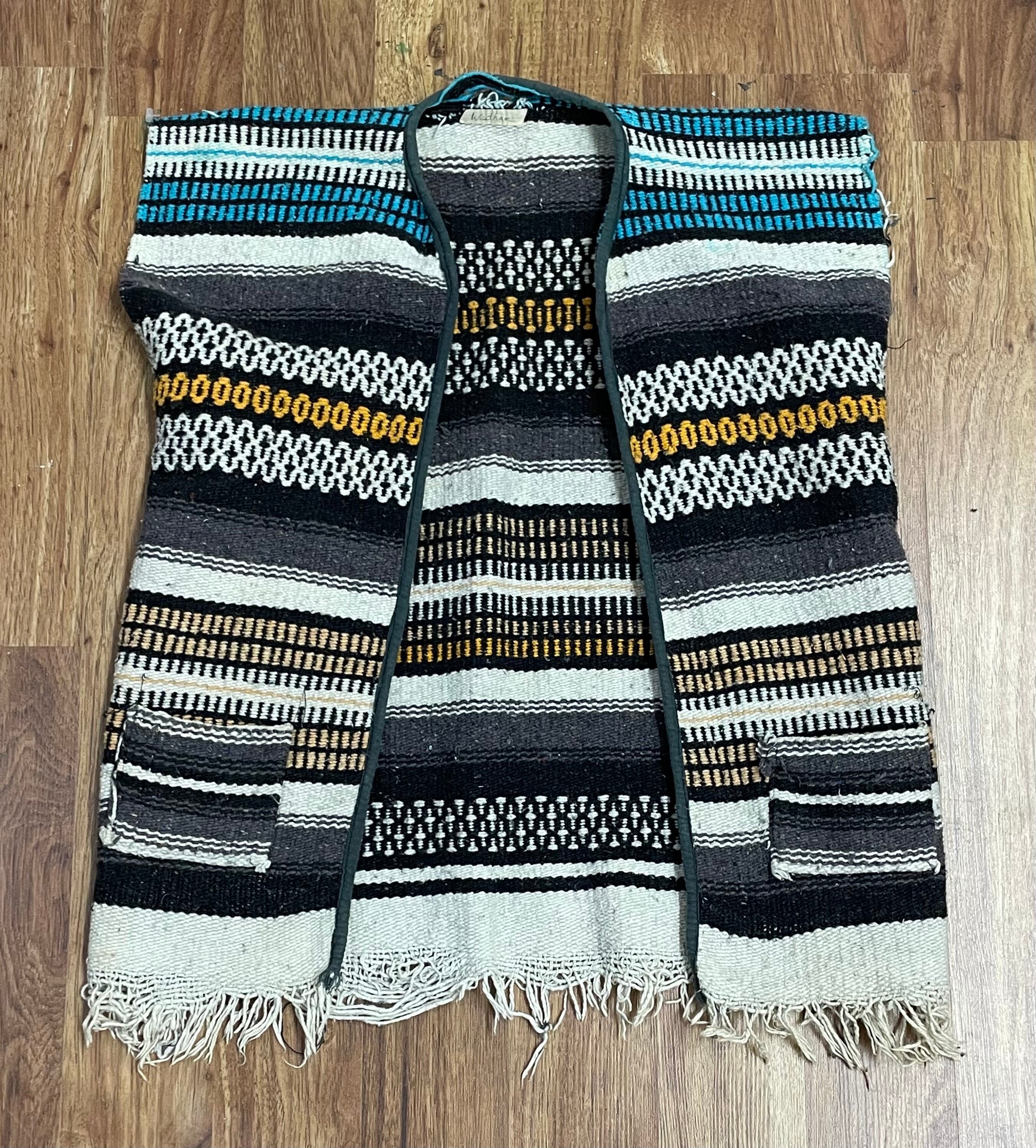 Mexican blanket deals biker vest