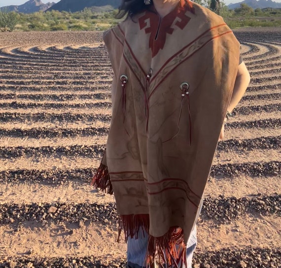 vintage】スエード ポンチョ ユニセックス