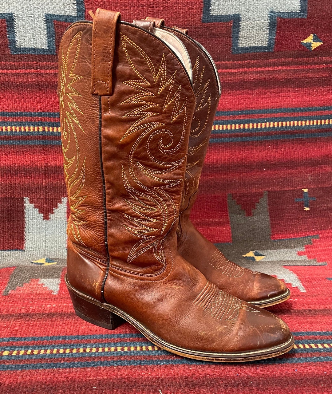 靴 1970s Unknown Western Boots Size 42 Vintage Landis 1970s Mens Size 10.5-11.5 Cowboy Western