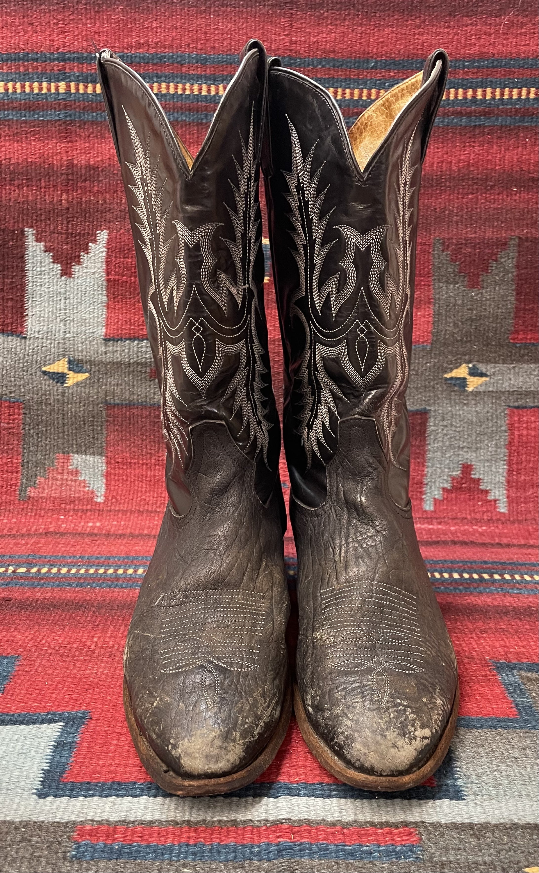 C*e様 70s Tony Lama Western Boots USA製 黒タ Tony Lama Vintage Extremely Broken-in and Distressed Black Leather