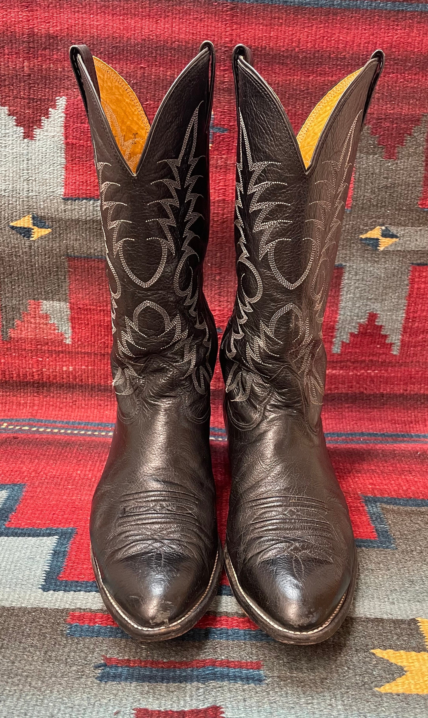 NOCONA Mens Size 7.5 D Black Leather Buckaroo Cowboy Western Boots Nocona Boots Black Boots for Men for Sale | Shop New & Used  main image 4