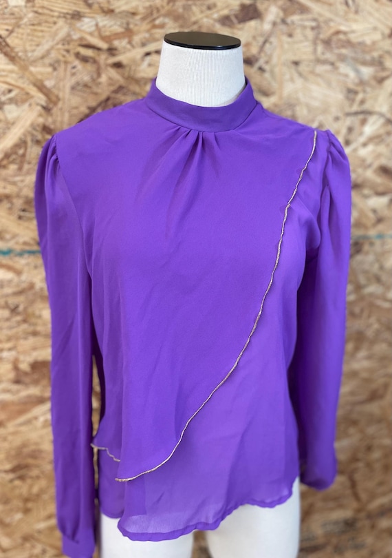 Vintage Purple Gem Detail Blouse / Over Shirt main image 1
