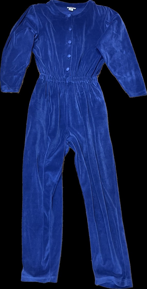 1980's Resort Wear Soft & Cozy Velour Jumpsuit Lad