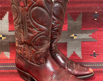 Vintage Sanders Sharkskin-leather EXOTIC Western Boots 2 Color--8 
