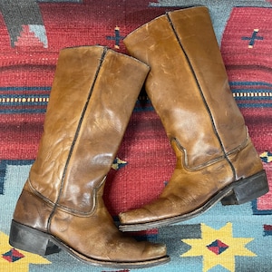 Vintage Dingo Broken-in Distressed Brown Leather Square Toe  display picture 3