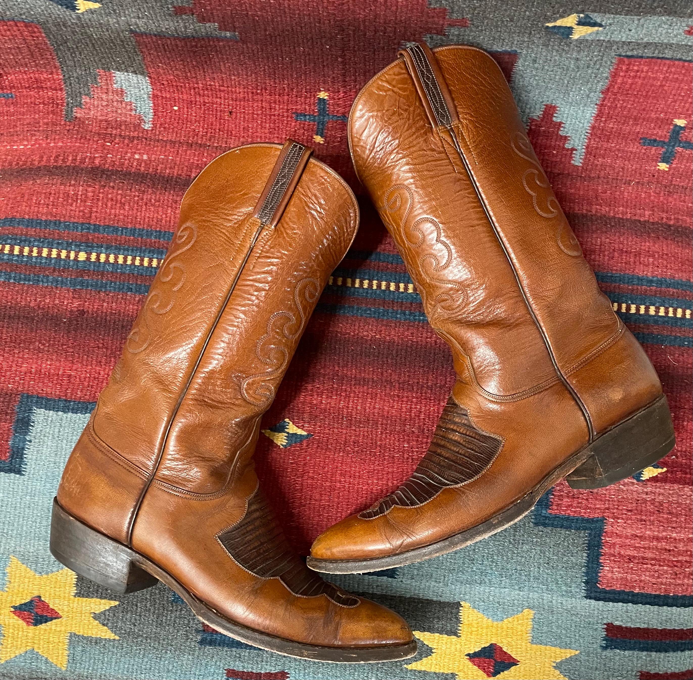 Vintage Lucchese Broken-in and Distressed Whiskey Tobacco 