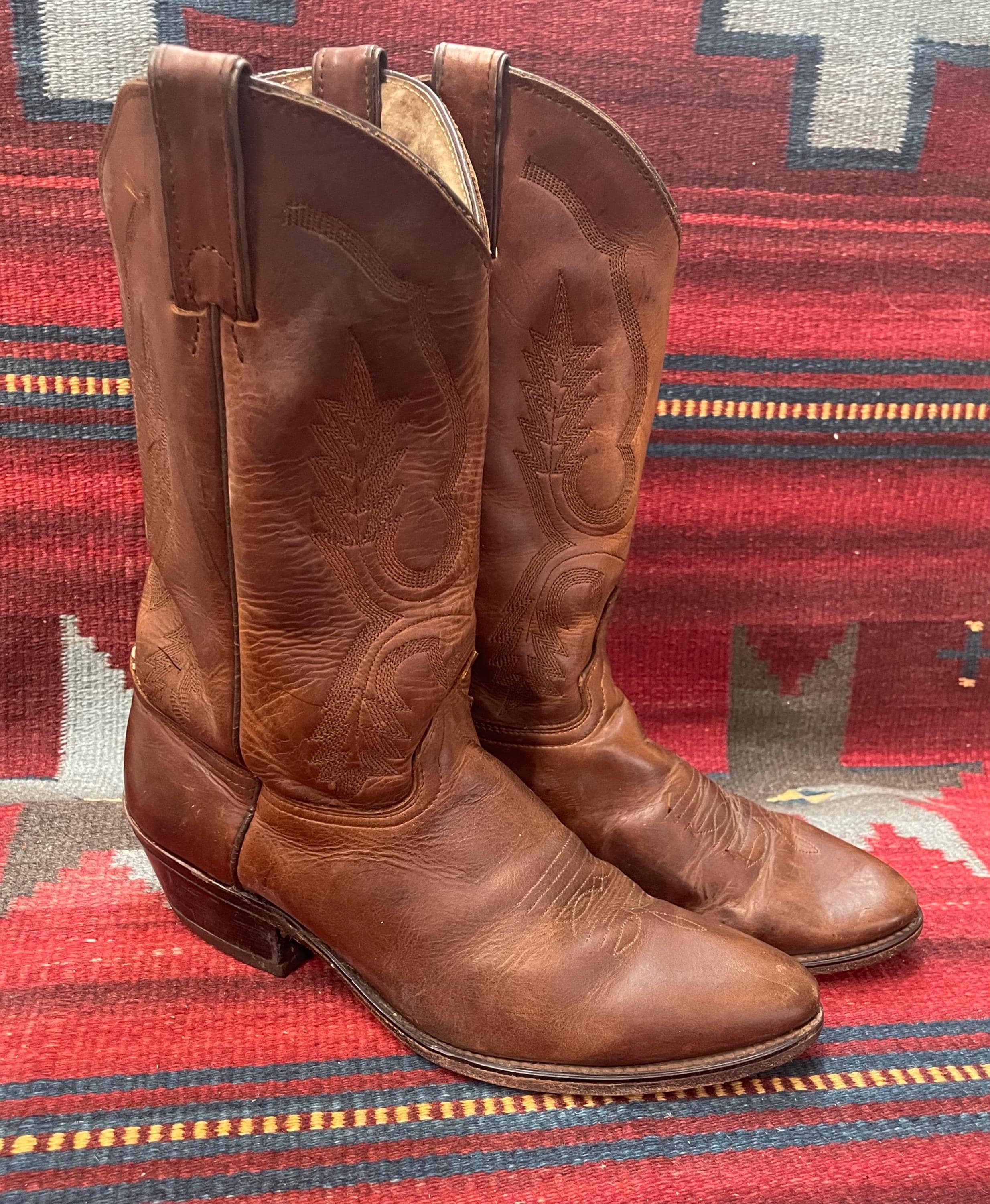 Vintage Navarro Brothers Men\'s ankle Boots Brown Leather Western Buenos Aires 10 1970 main image 4