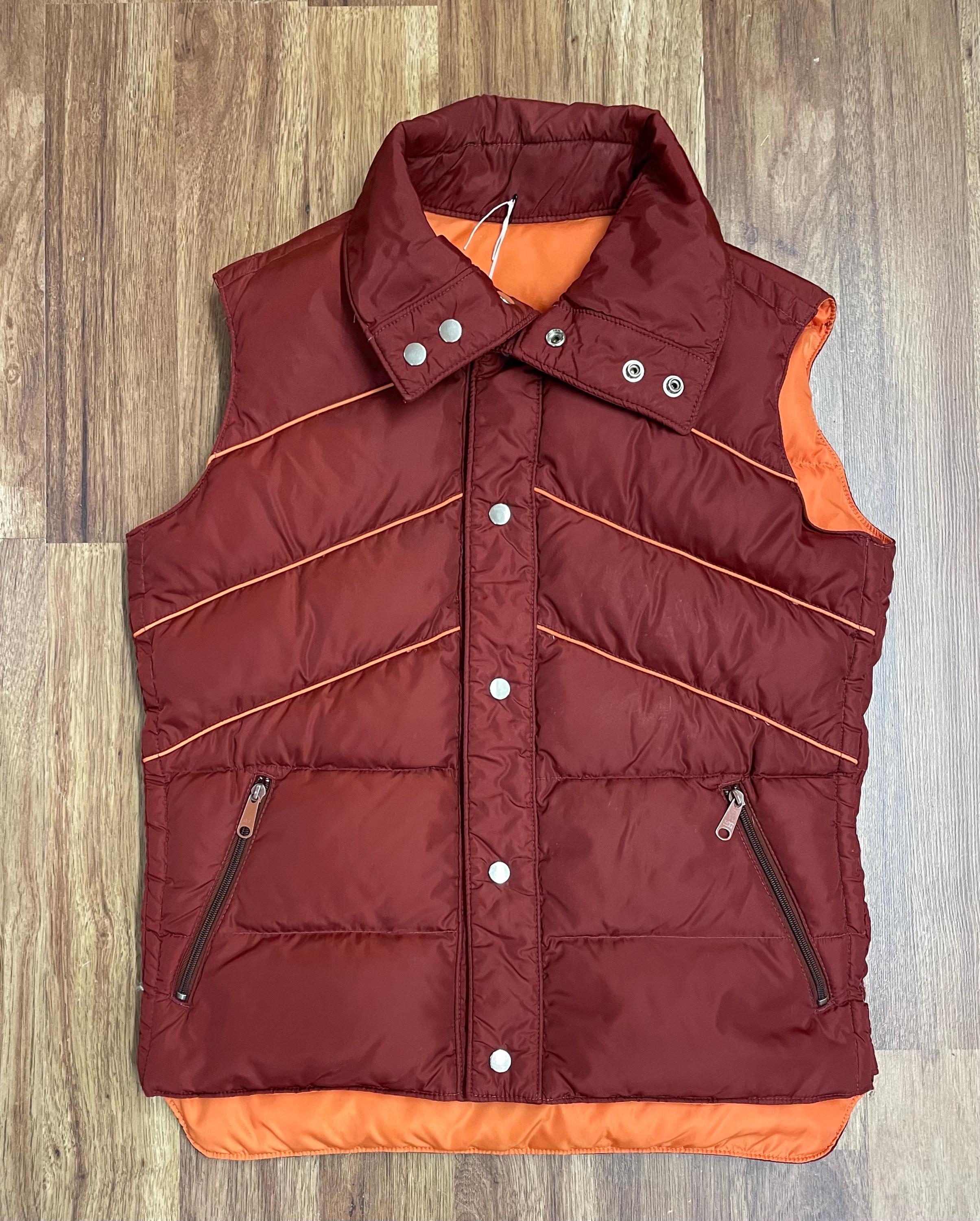 ジャケット・アウター 80s vintage reversible down vest jacket 1970's / 1980's Mountain Goat Vintage Reversible Rust and Orange
