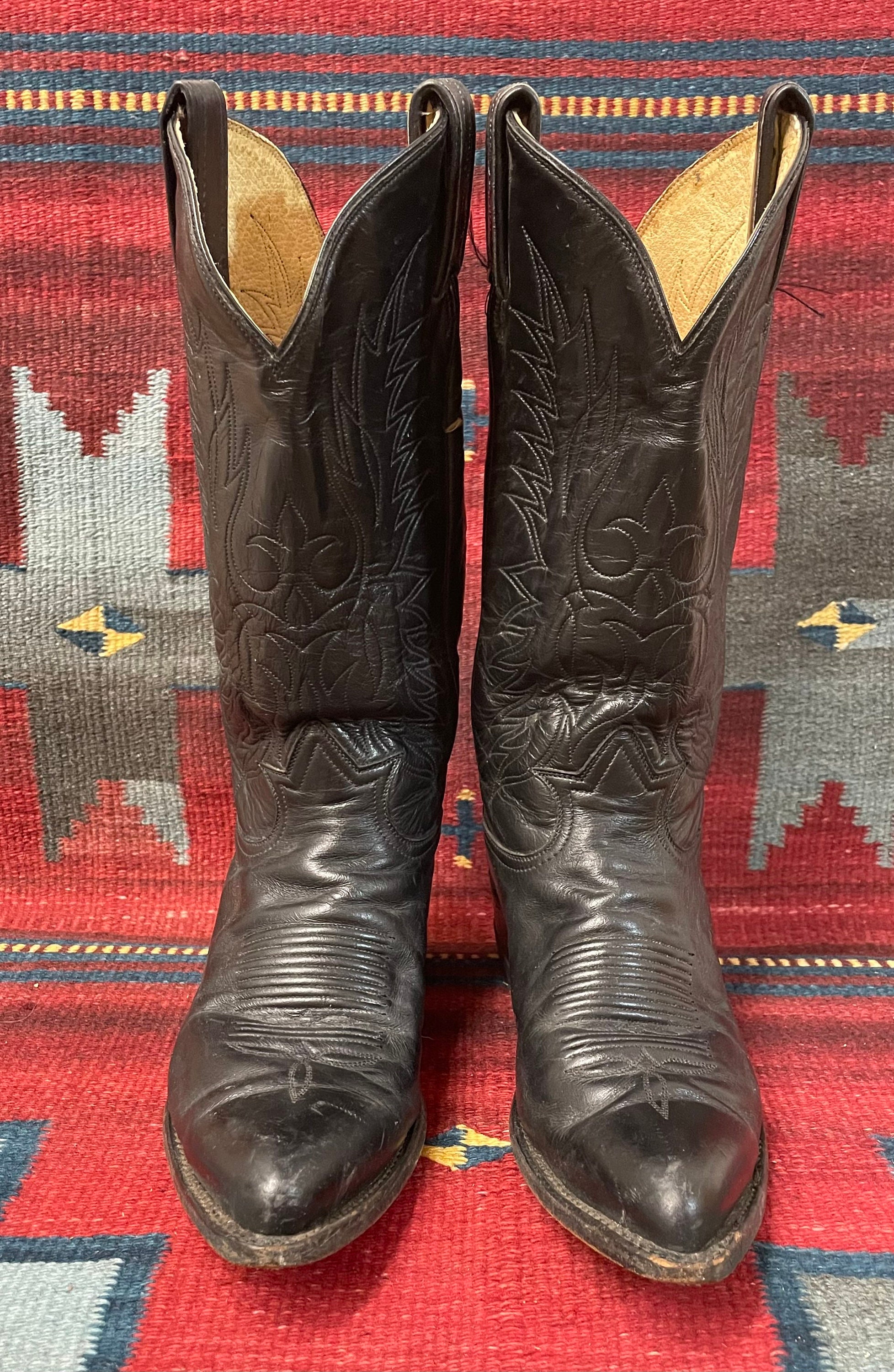 靴 vintage TONY LAMA western boots 8 black Vintage Men's Tony Lama Exotic Skin Cowboy Western Boot