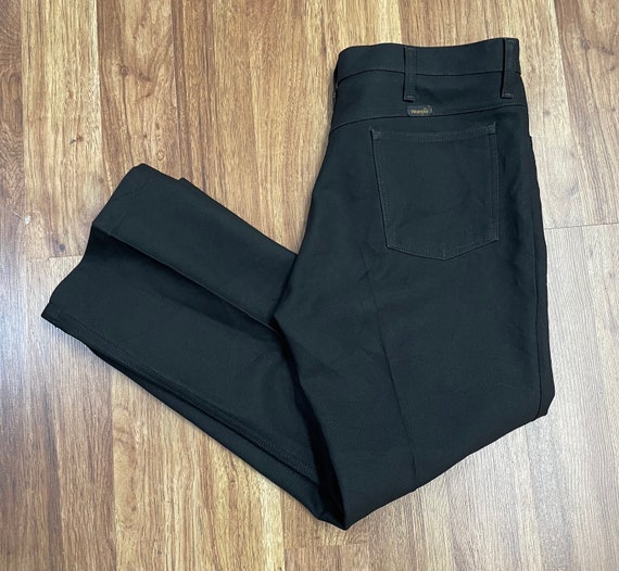Vintage Poliester Wrangler Boot Cut Pantalones Negro Slacks tamano 35 x 27 Etsy Espana