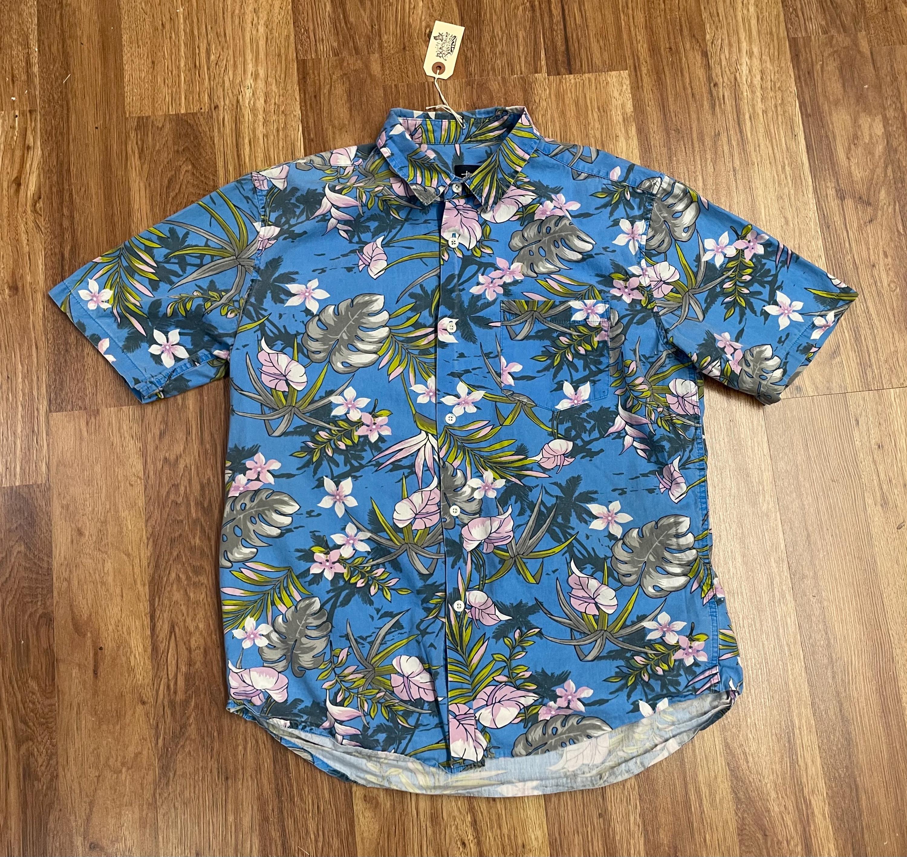 Chemise HUK Homme Motif Kona Botanique XXL - UPF30+, Pêche, Neuve Avec étiquettes