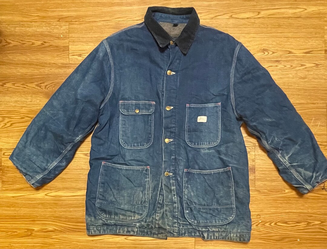 1950s /1960's Vintage Sears Work Wear Blanket Lined Denim Barn Railroad ...