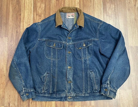 Vintage Lee Storm Rider Blanket Lined Denim Corduroy Collar Vintage Lee Storm Rider Blanket Lined Denim Corduroy Collar