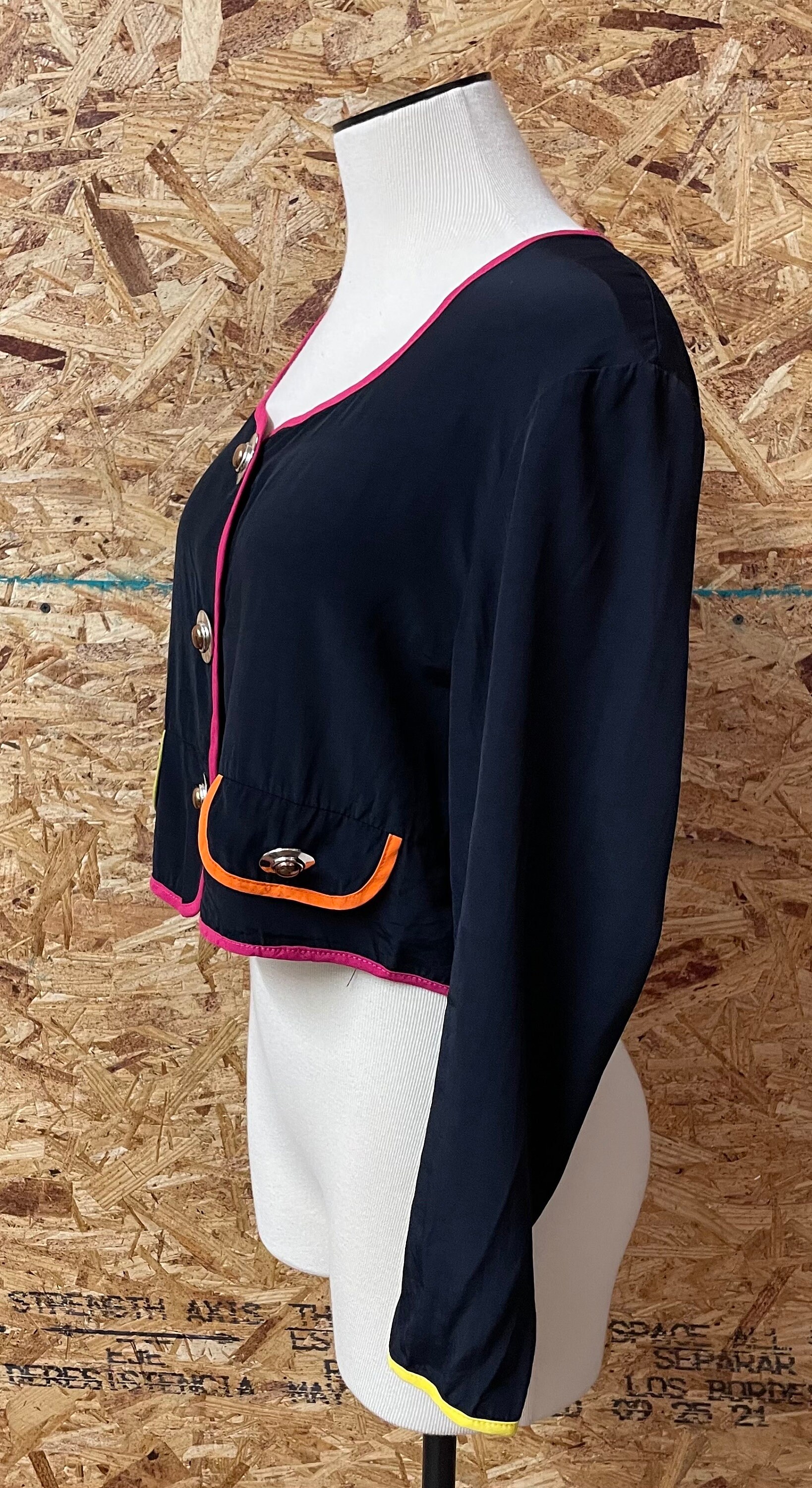 1980’s / 1990’s Vintage Ladies Artsy Colorblock Trim Cropped ...