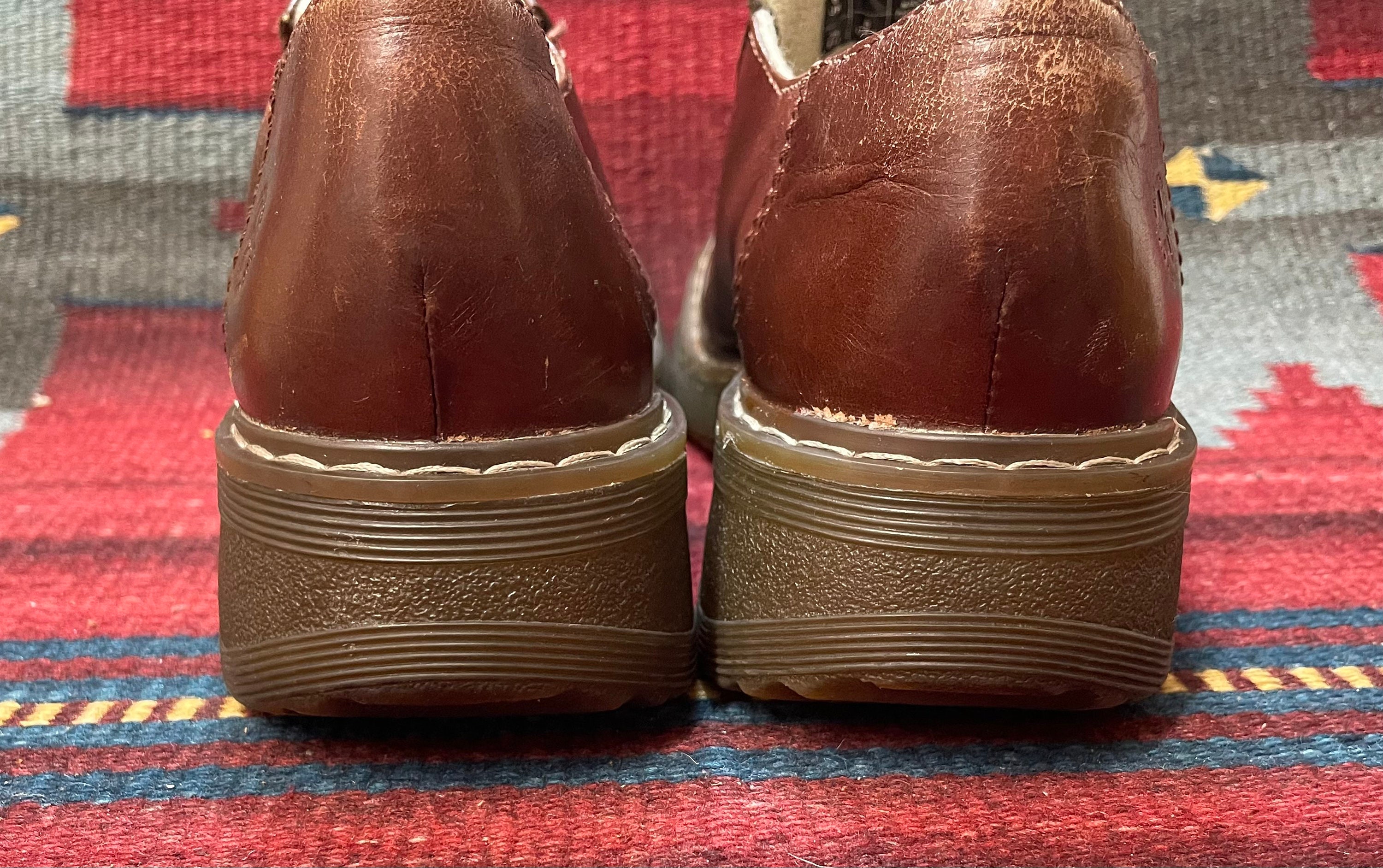 Vintage Chunky Sole Wedge Dr. Martens Smooth Leather Slip-on Vintage Chunky Sole Wedge Dr. Martens Smooth Leather Slip-on