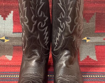 Vintage, bottes de cowboy noires dan post - Canada