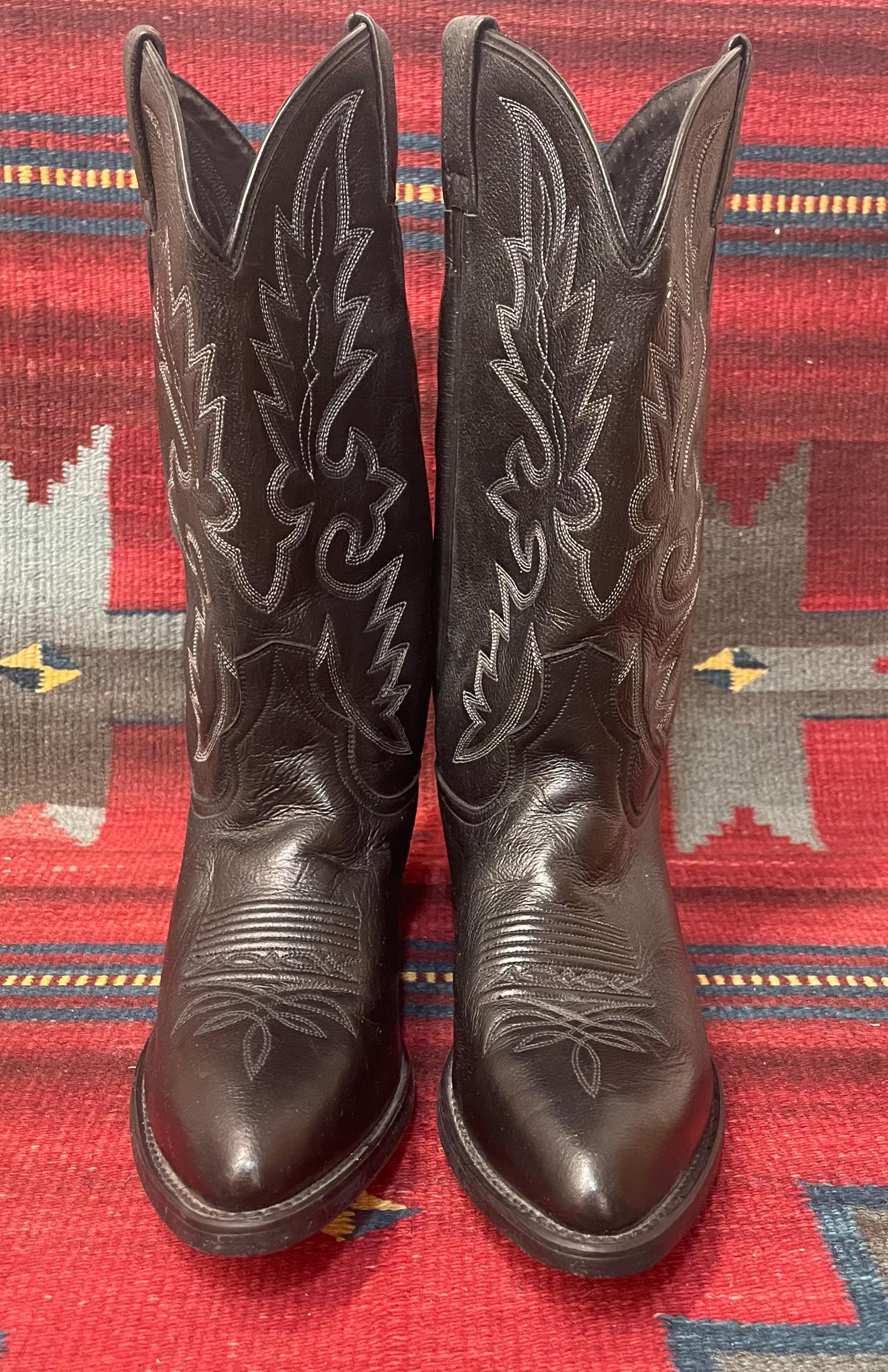 Dan Post Cowboy Boots Mens 9.5 EW Black Leather‎ Western Vintage Rodeo Ranch Dan Post Men main image 3