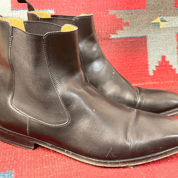 Vintage Saks 5th Avenue by Magnanni Men’s Black Leather Chelsea shoe Boots size 9