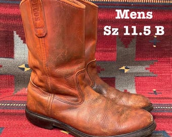 Vintage Western Cowboy Boots Size 10 D Brown Leather Vibram Sole USA Vibram chippewa 12 main image 4