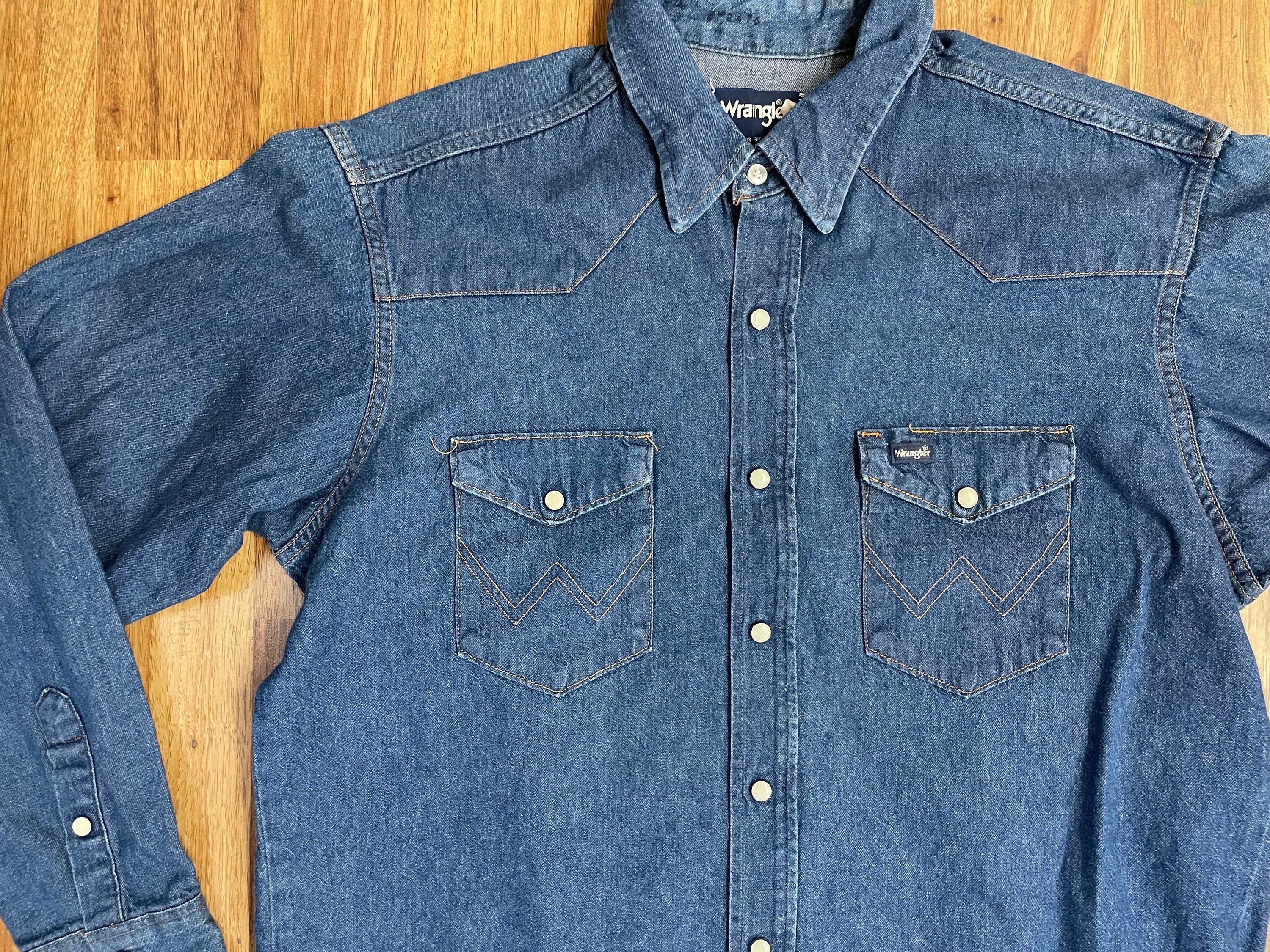 【WONDER WONDER】[UNISEX] Barket Vintage Over Denim Shirt Vintage 90s BUDWEISER Denim Worker Shirt Large Budweiser