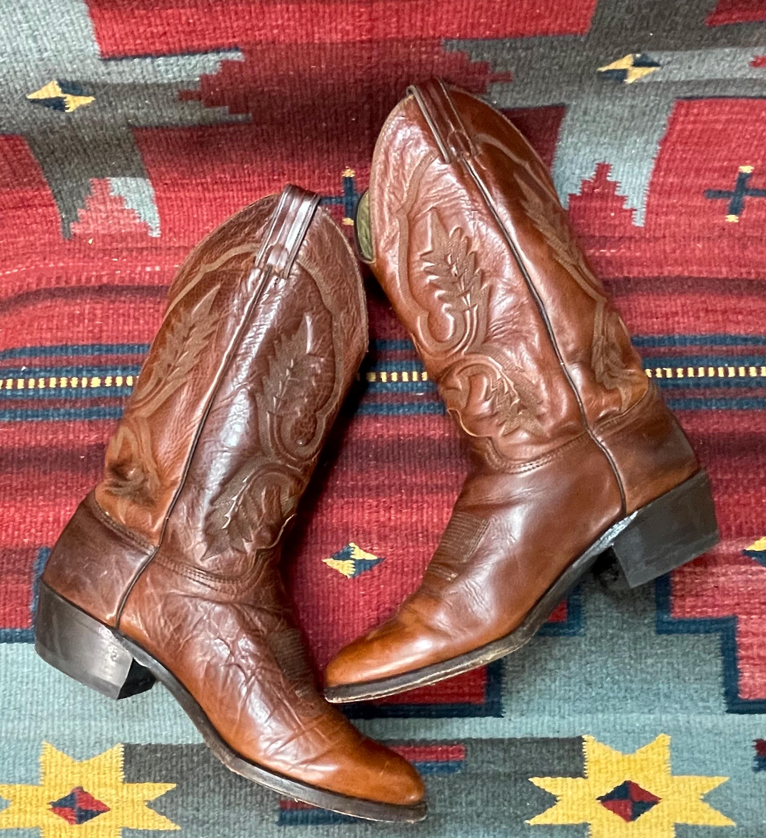 Men\'s Brown 13 Abilene Western Cowboy Rodeo Distressed Tanned Leather Boots Abilene Men main image 3