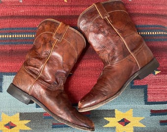 Botas vaqueras estilo western con efecto desgastado de cuero