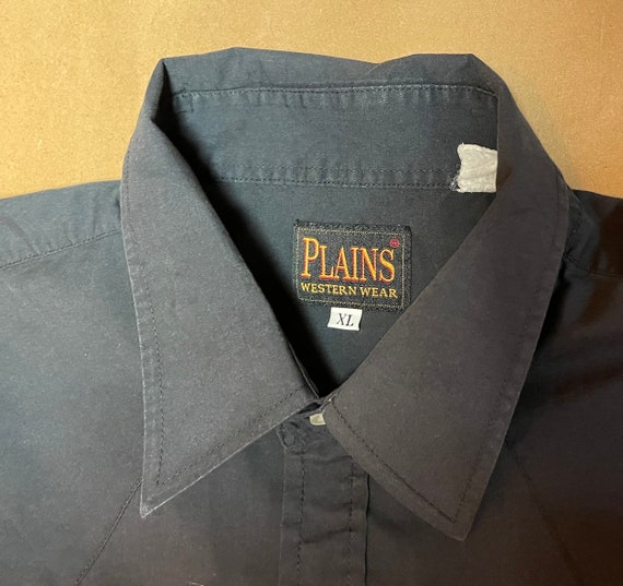 Vintage Plains Western Wear Black Pearl Snap Butt… - image 2