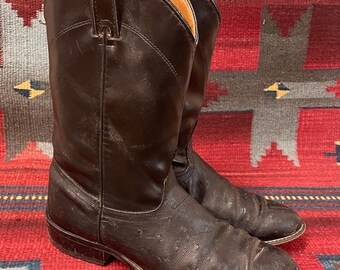 Bottes Western Laredo En Cuir Noir - Taille 6 Femme - Style Cowboy - Occasion