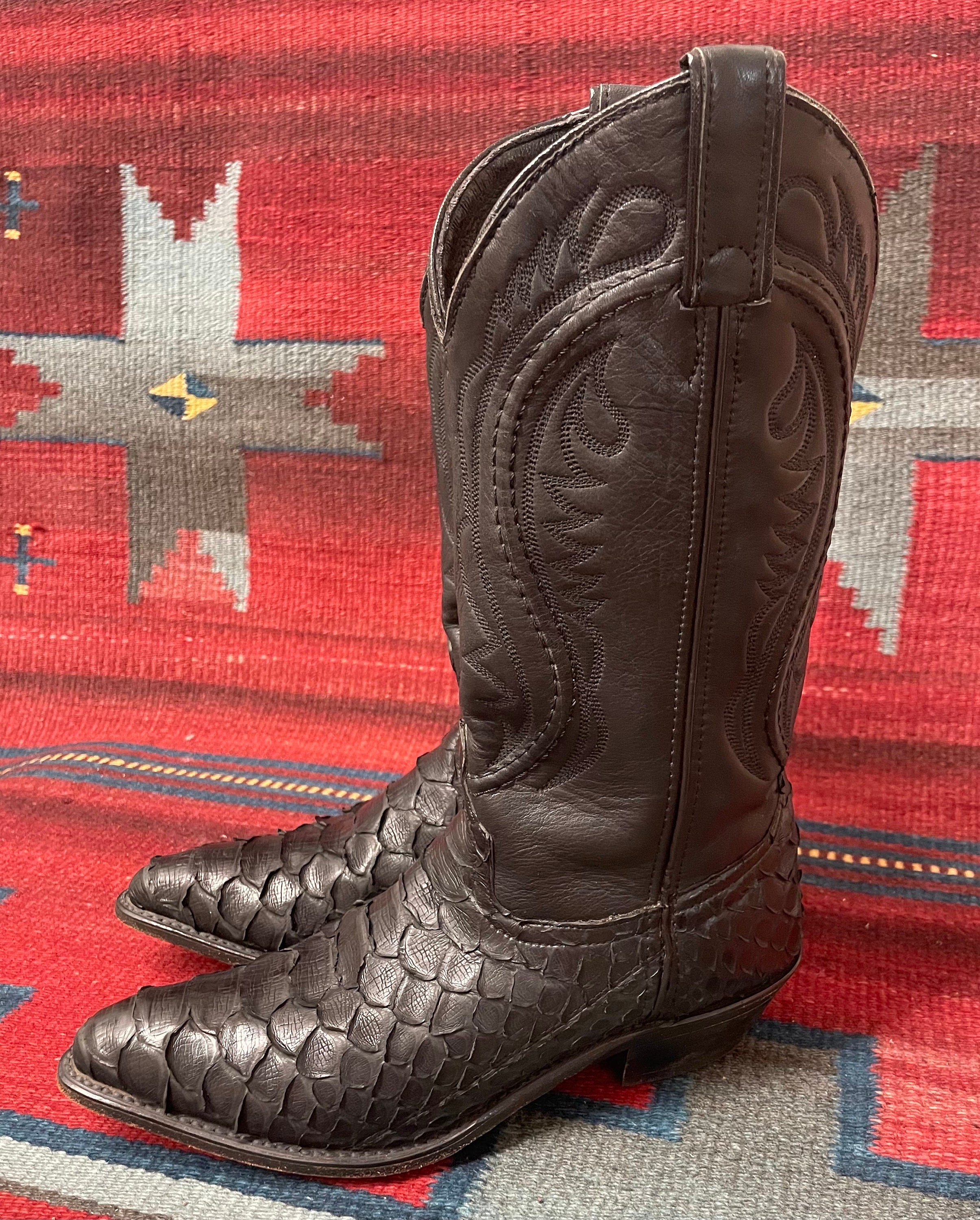 Code West Vintage Made in USA Black Leather Cowgirl Western