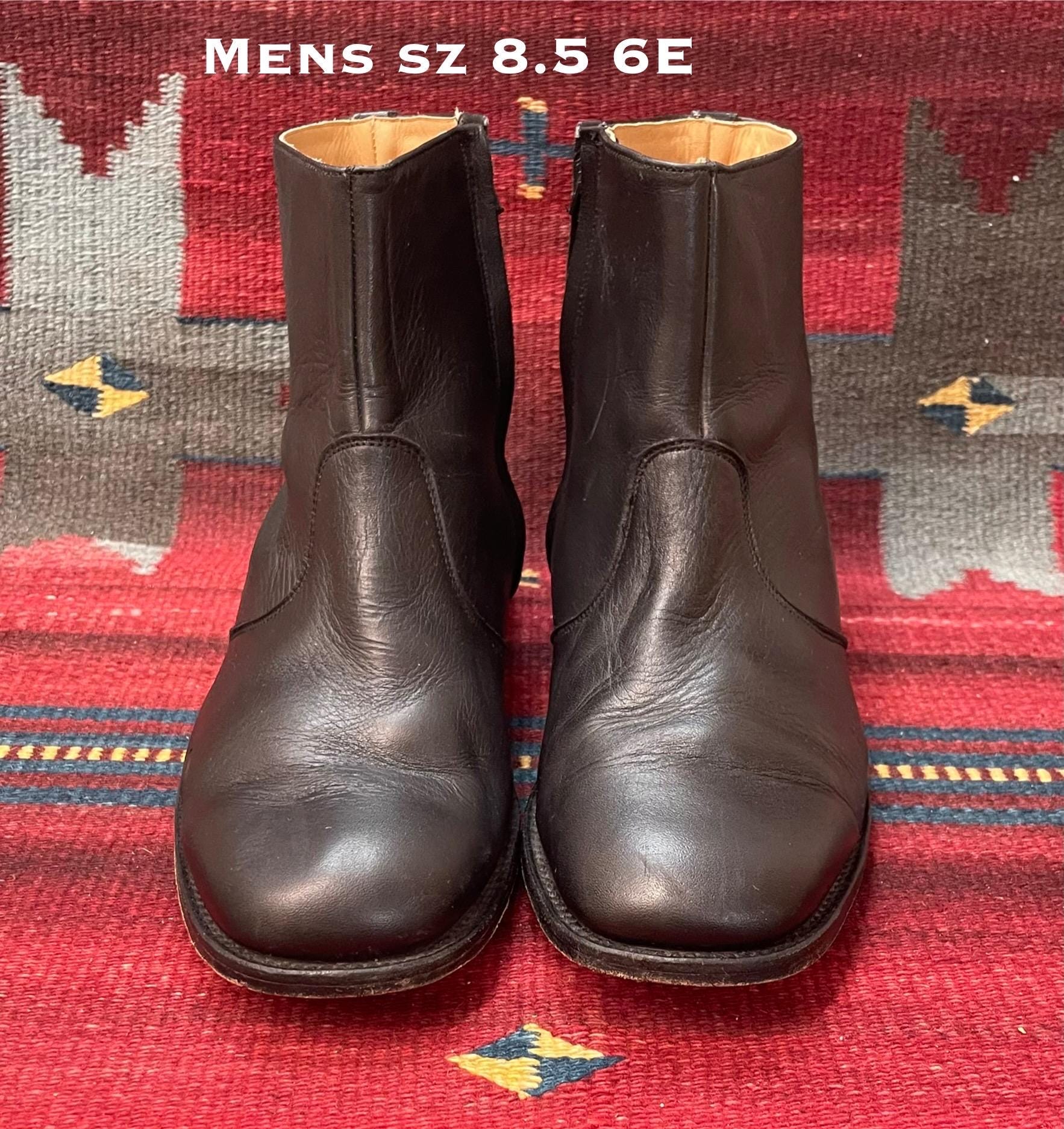 1970's Leather Boots Zip up Mens - Etsy Israel