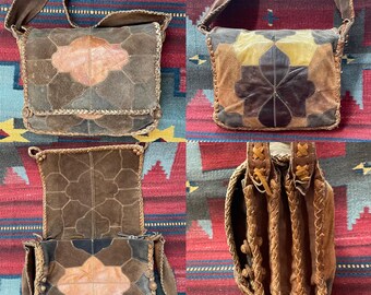 1960's / 1970's Boho Vintage CHAR Patchwork Suede and Leather Whip