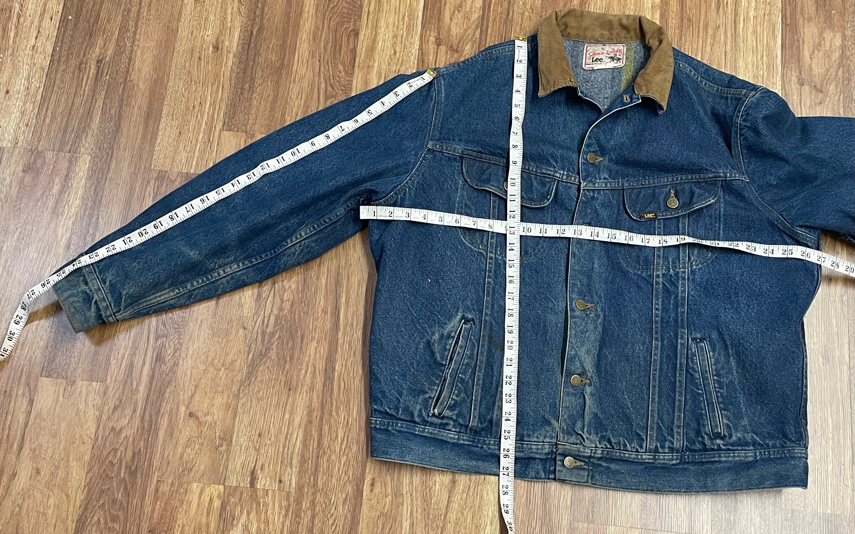 Vintage Lee Storm Rider Blanket Lined Denim Corduroy Collar 4 
