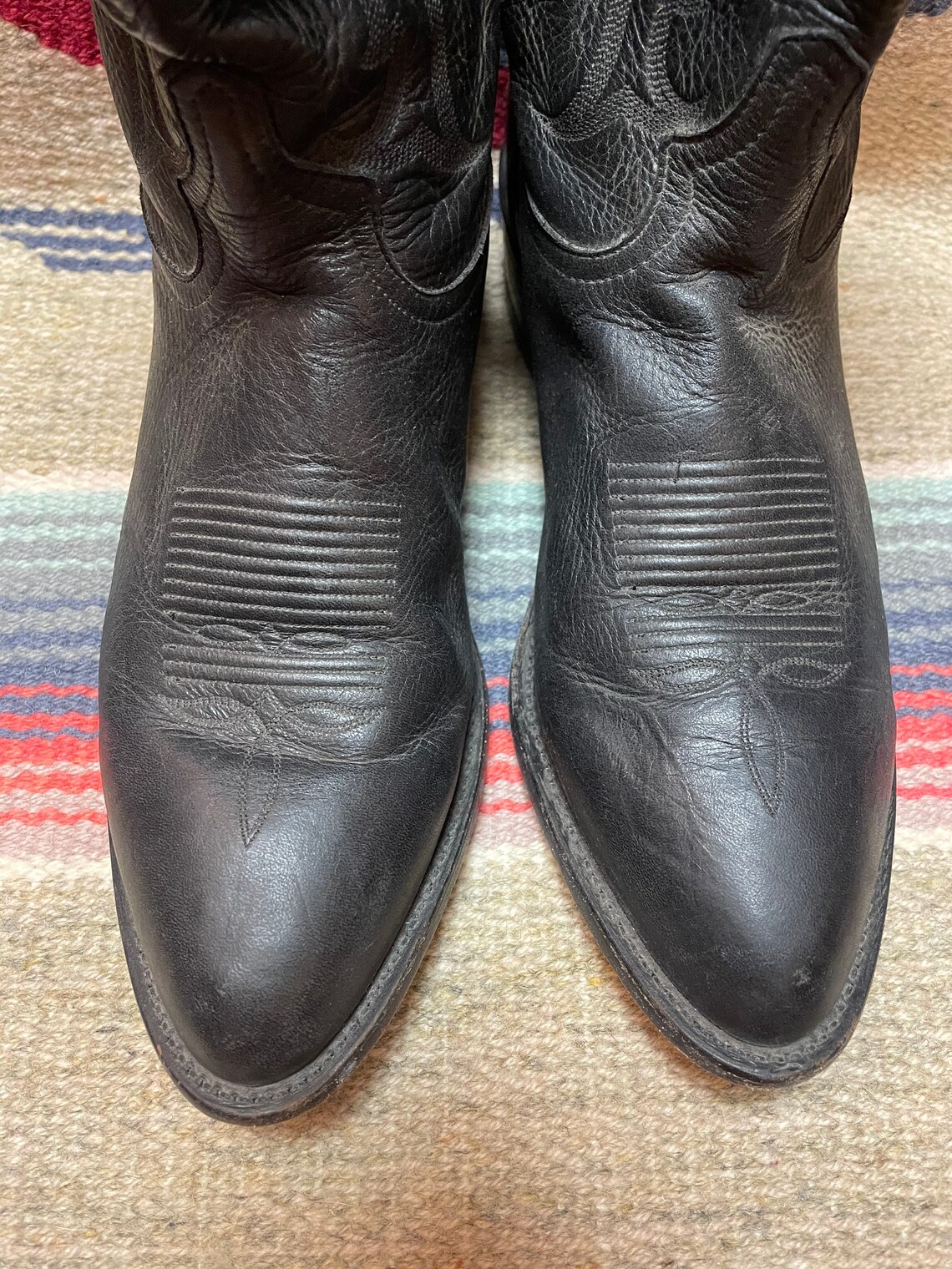 Tony Lama Vintage Mens Broken-In Black Leather Cowboy Western | Etsy