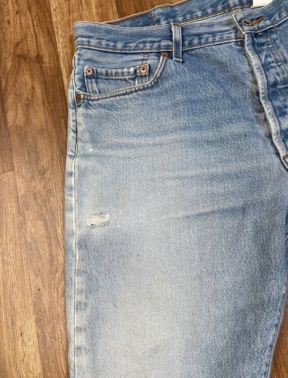 Broken-In & Distressed Vintage Button Fly Levi 50… - image 7