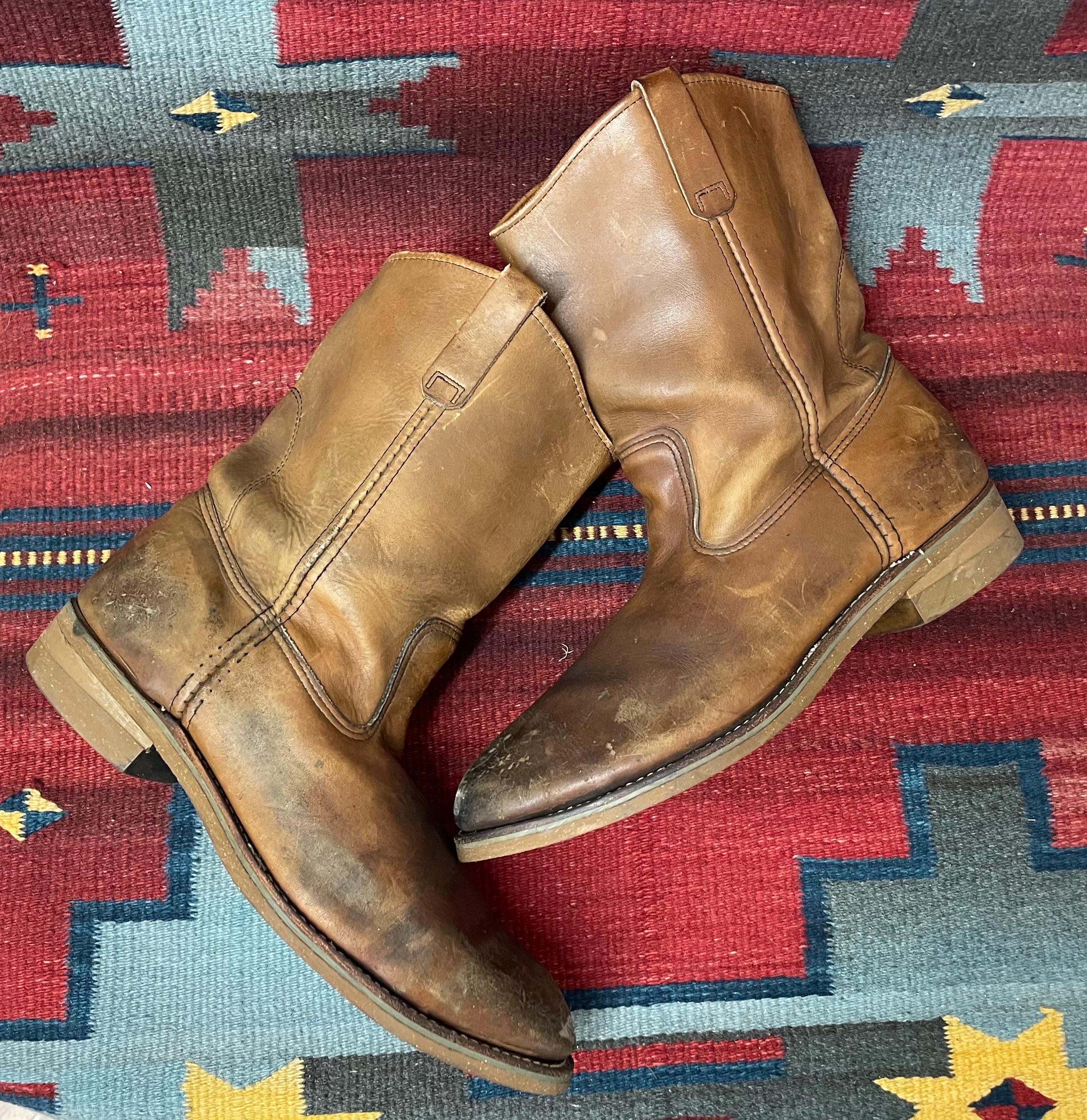 Vintage Red Wing Boots Brown Leather Roper Cowboy Boots Size 8 READ Red Wing Ropers - Etsy main image 3